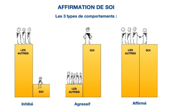 style affirmatif par rapport aux styles agressif et inhibé